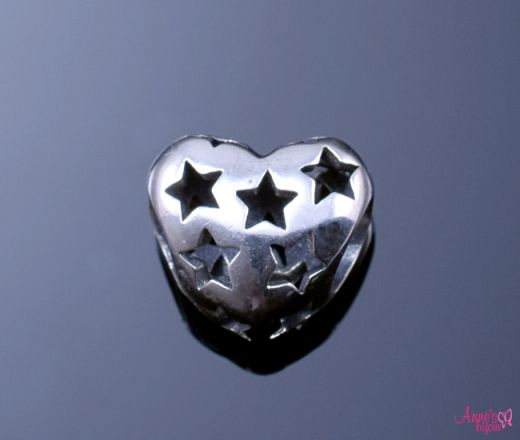 Pandant din argint pentru bratara in forma de inima